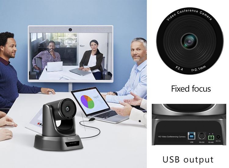Fixed focus video conference Pan Tilt Camera