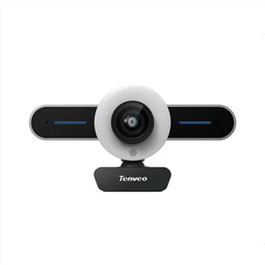 Autofokus-Ring verschönert die Beleuchtung einer Video-Webcam.-